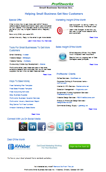 Email Newsletter Option 1